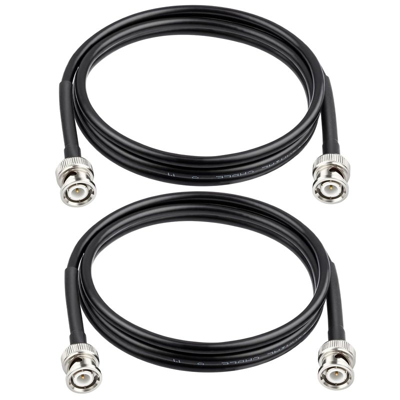 Ullnosoo BNC Cable, 2Pcs 6FT RG58 50 Ohm BNC Male to Male Coaxial Cable with 2.2" Heat Shrink Tubing, Low Loss Cord for Antennas, Antennas Tuner, Camera, Oscilloscope, Microphone, Preamplifier, CB Radio - Image 1
